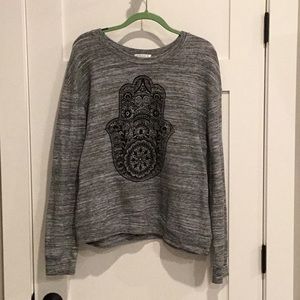 Gray sweatshirt with Hamsa Hand